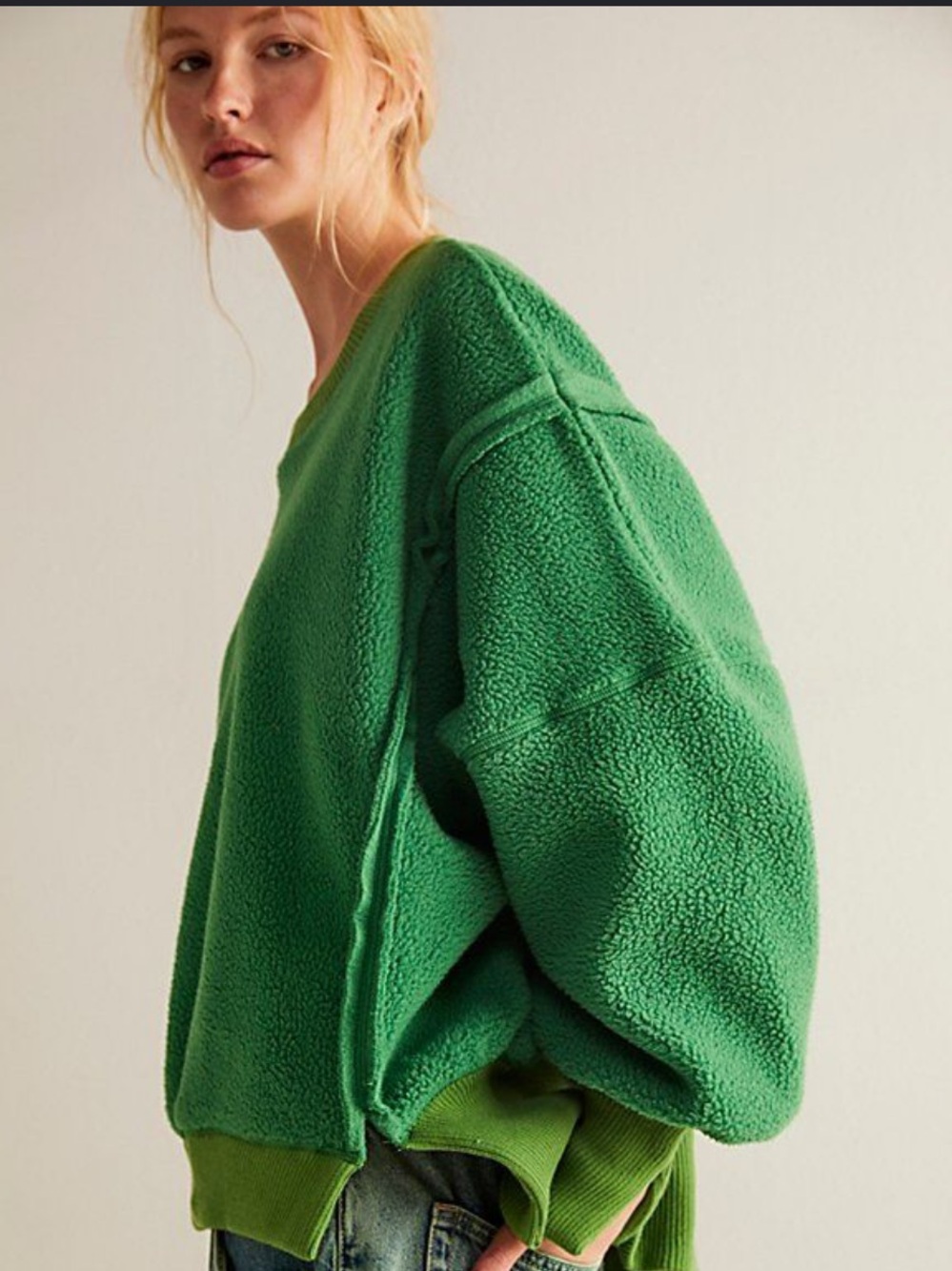 Cozy Camden in Pine Green Fleece Sweatshirt Sweater - Relaxed Fit Like New🌷
